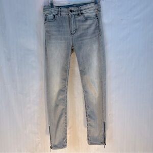 White House Black Market Black Wash The Skinny Jeans Hogh Rose Zipper Ankle 0